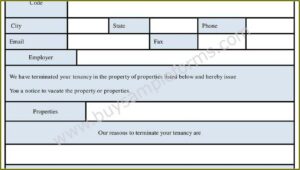 Eviction Notice Form Word Template