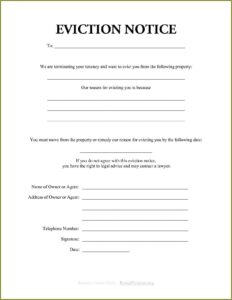 Eviction Notice Template Microsoft Word