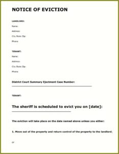 Eviction Notice Template Word