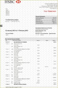 Fake Hsbc Bank Statement Template Download