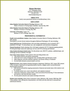 Family Nurse Practitioner Resume Template