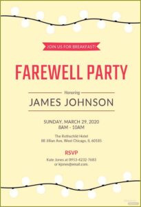 Farewell Invitation Template Word Free
