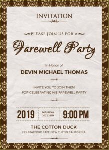 Farewell Party Invitation Template Free Word