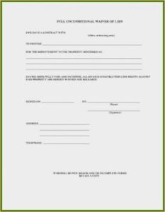 Final Lien Waiver Form Wisconsin