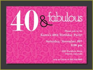 Free 40th Birthday Invitation Templates For Word
