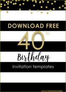 Free 40th Birthday Invitations Templates