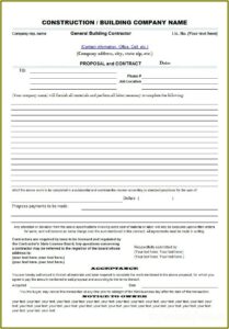 Free Construction Bid Proposal Template
