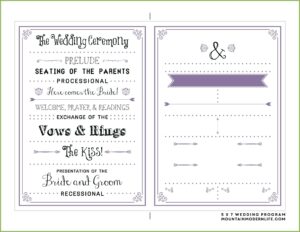 Free Downloadable Wedding Program Fan Template That Can Be Printed