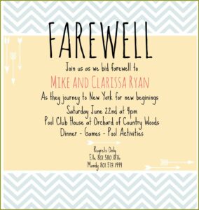 Free Farewell Dinner Invitation Template