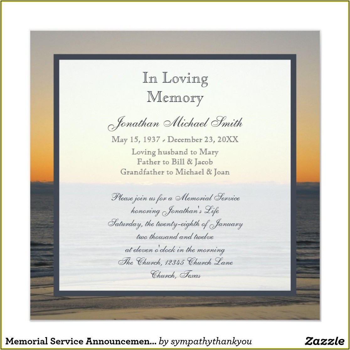 Free Funeral Invitation Template Word Uk