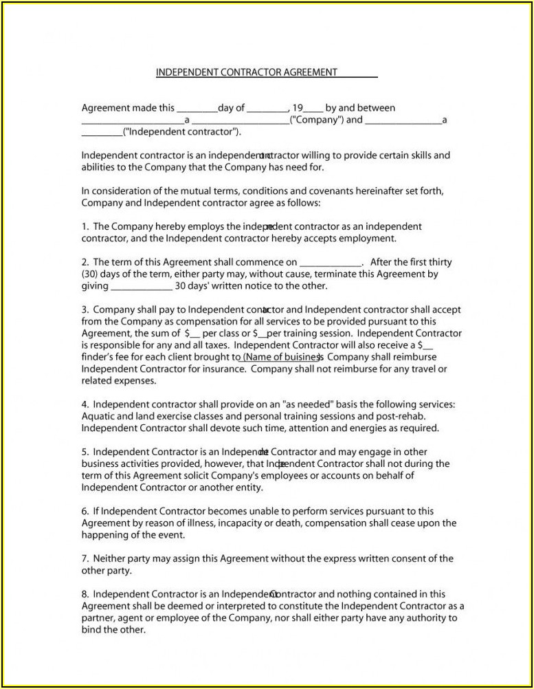 Free Independent Consultant Contract Template