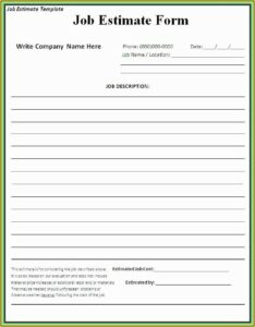 Free Job Estimate Template