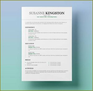Free Microsoft Word Resume Templates