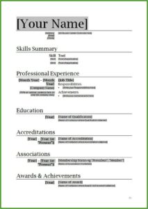 Resume Format In Microsoft Word Free Download