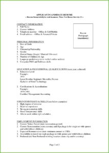 Resume Format In Ms Word Free Download