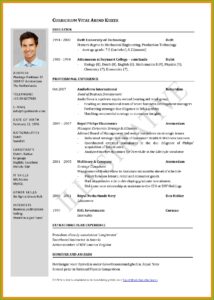 Resume Format Job Application Free Download