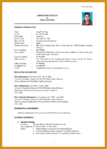Resume Format Template Free Download