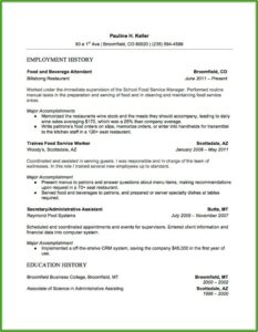 Resume Sample Australia Hospitality