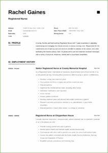Resume Sample For Registered Nurse Position