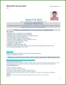Resume Samples For Accounting Jobs In India
