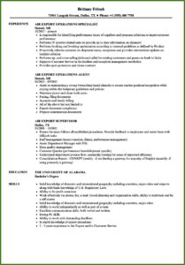 Resume Samples For Freight Forwarding Company'