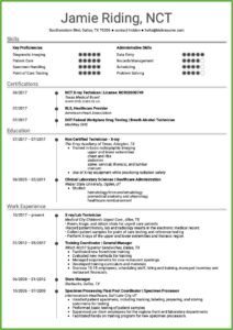 Resume Samples For Healthcare Professionals