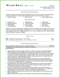 Resume Template Canada Free