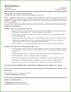 Resume Templates For Banking Professionals