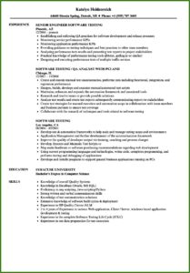 Resume Templates For Experienced Testing Professionals