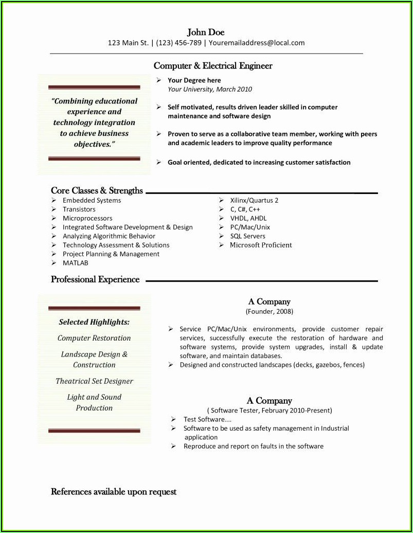Resume Templates For Mac Free