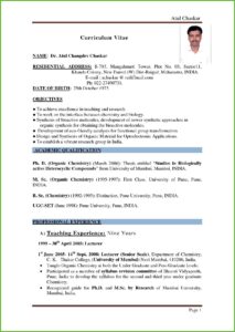 Resume Templates For Teaching Jobs In India