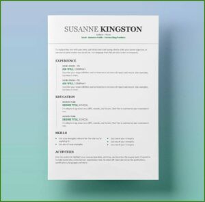 Resume Templates Free Download For Microsoft Word