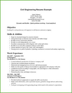 Resume Writing For Civil Engineer