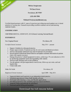 Resumes For Dental Assistants With No Experience