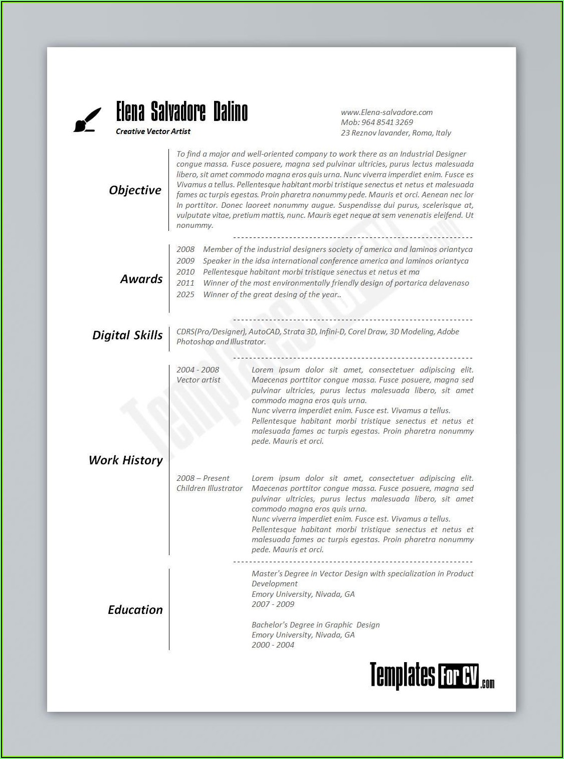 Resumes In Word Format Download