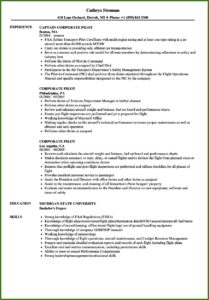 Sample Corporate Pilot Resume