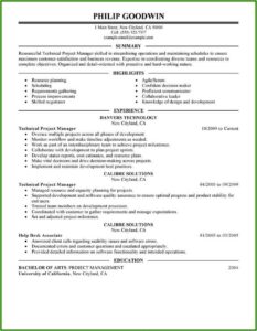 Sample Cv Of A Project Manager