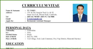 Sample Of Cv And Cover Letter Pdf