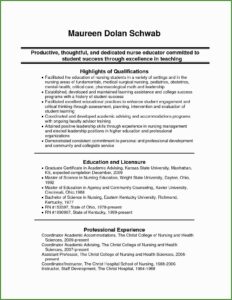 Sample Of Resume For Nurses