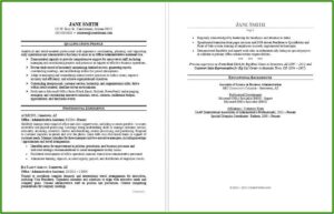 Sample Of Resume Templates Microsoft