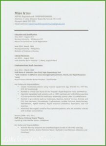Sample Resume For Nurses With Experience Australia