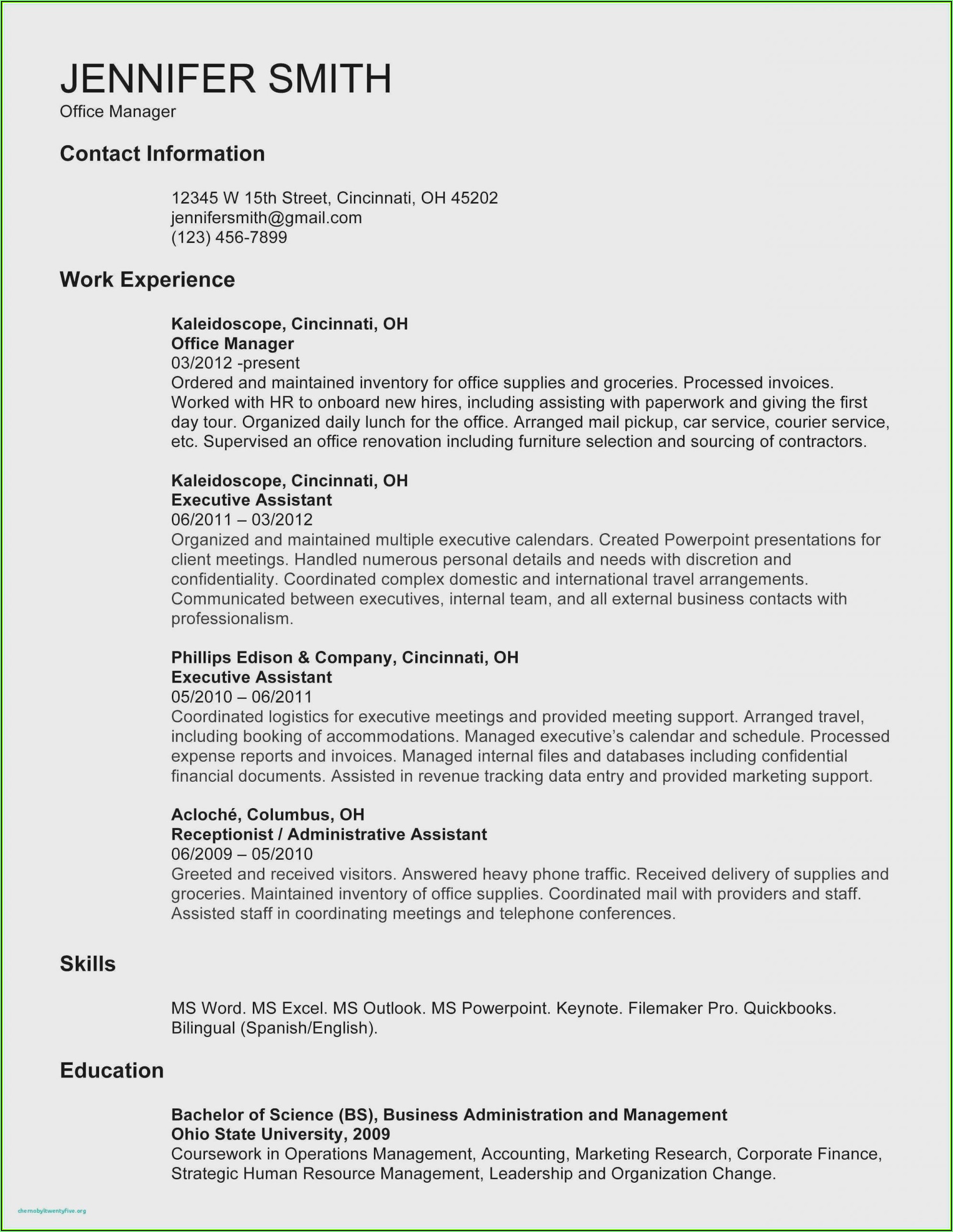 Sample Resume For Professional Accountant