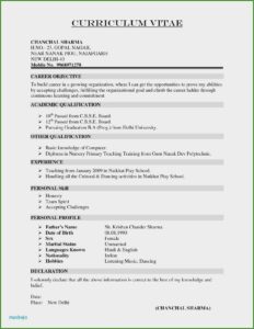 Sample Resume Free Download Pdf