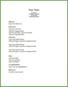 Simple Job Resume Templates