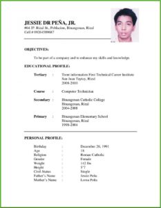 Simple Resume Format Free Download