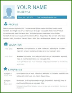 Simple Resume Format Free Download In Ms Word