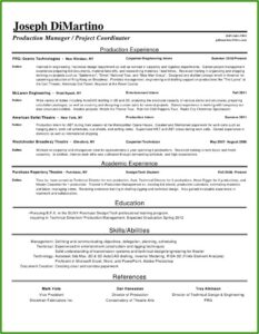 Standard Resume Samples