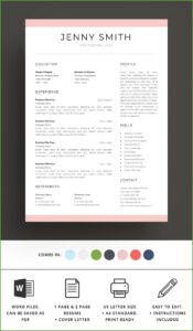 Standard Resume Template Word