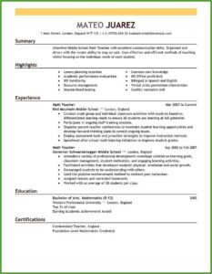 Teaching Resumes Templates