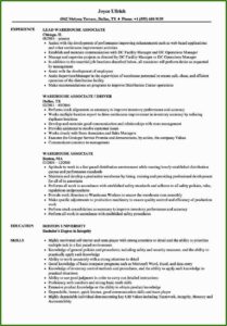 Warehouse Cv Templates Free